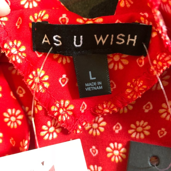 Red Pattern Romper - Picture 3 of 4